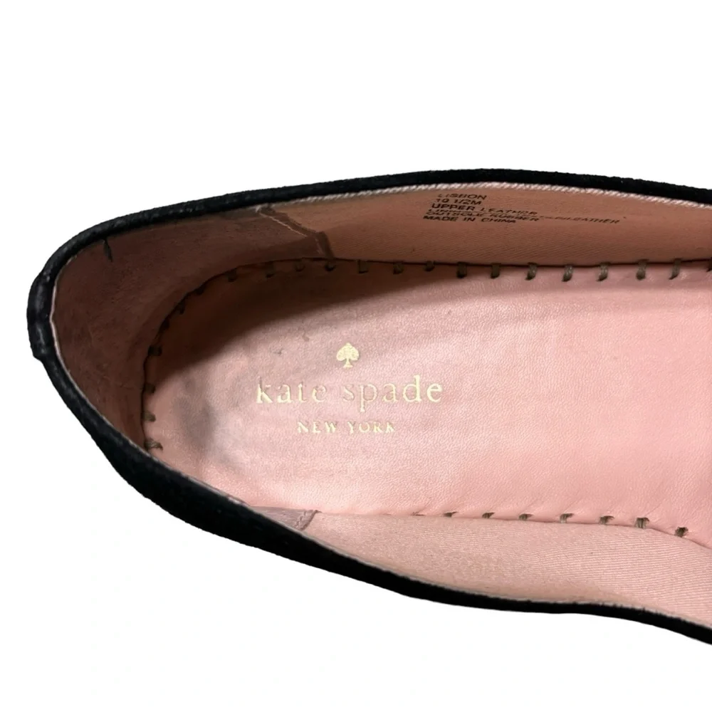 kate spade Black Suede Espadrille Flats